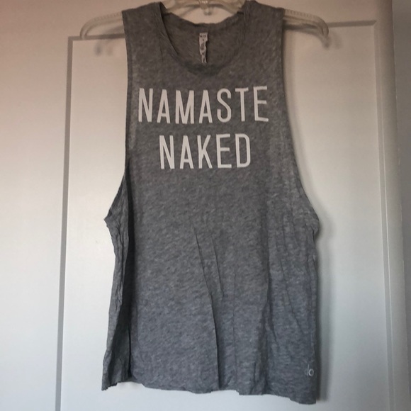 ALO Yoga Namaste Naked muscle tank | S | Gray - Picture 1 of 5